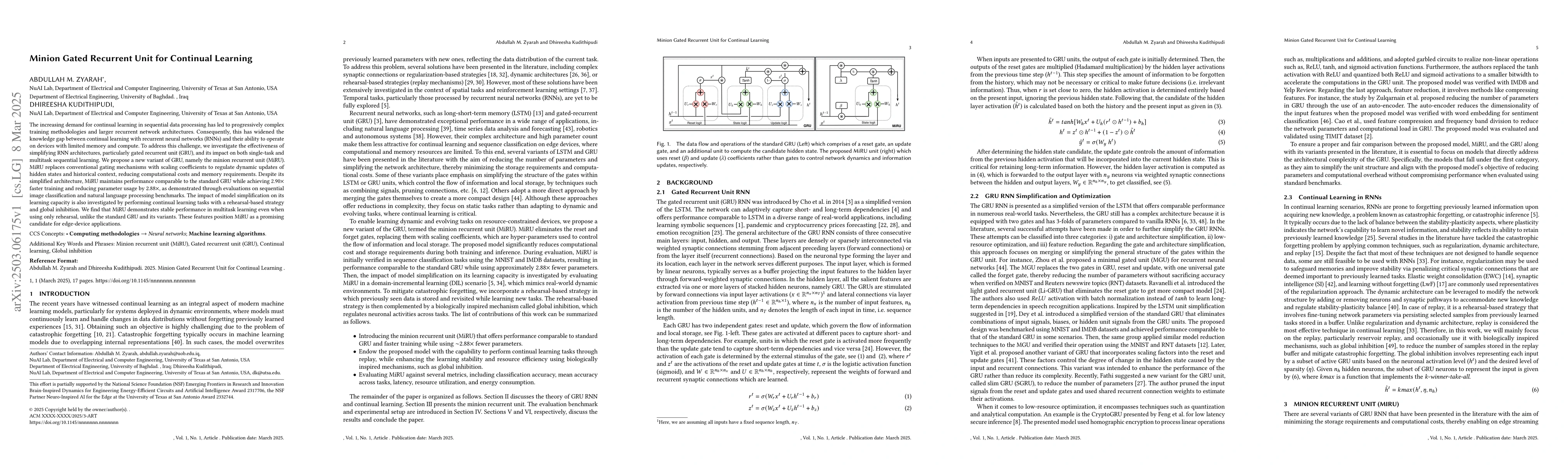 Thumbnail for Minion Gated Recurrent Unit for Continual Learning
