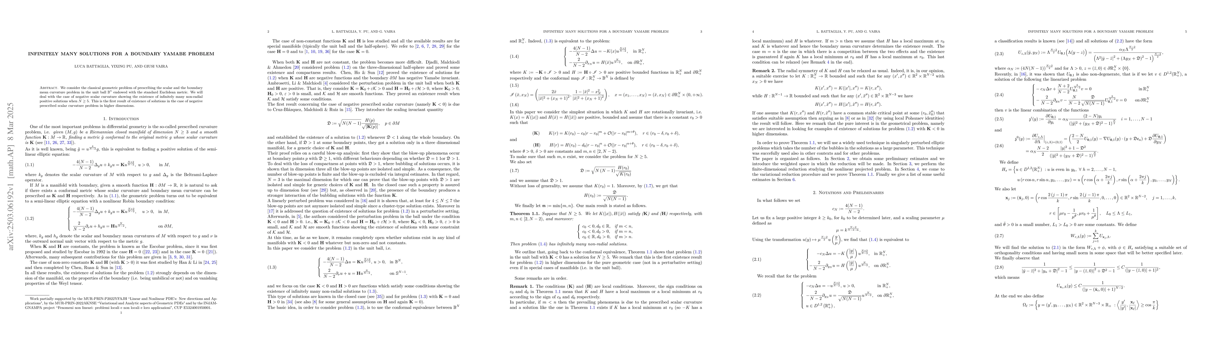 Thumbnail for Infinitely many solutions for a boundary Yamabe problem