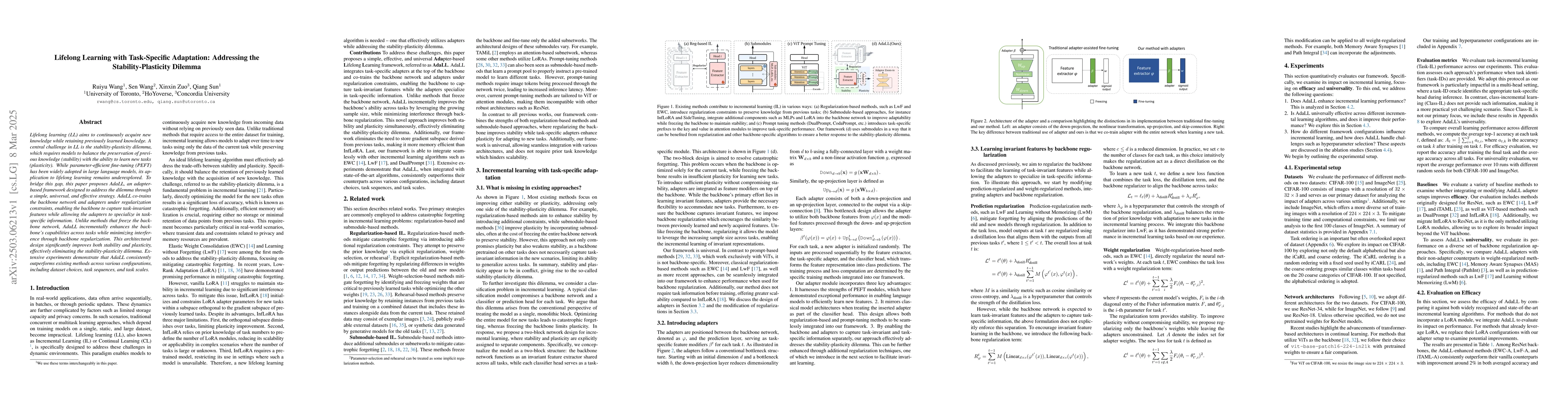 Thumbnail for Lifelong Learning with Task-Specific Adaptation: Addressing the
  Stability-Plasticity Dilemma
