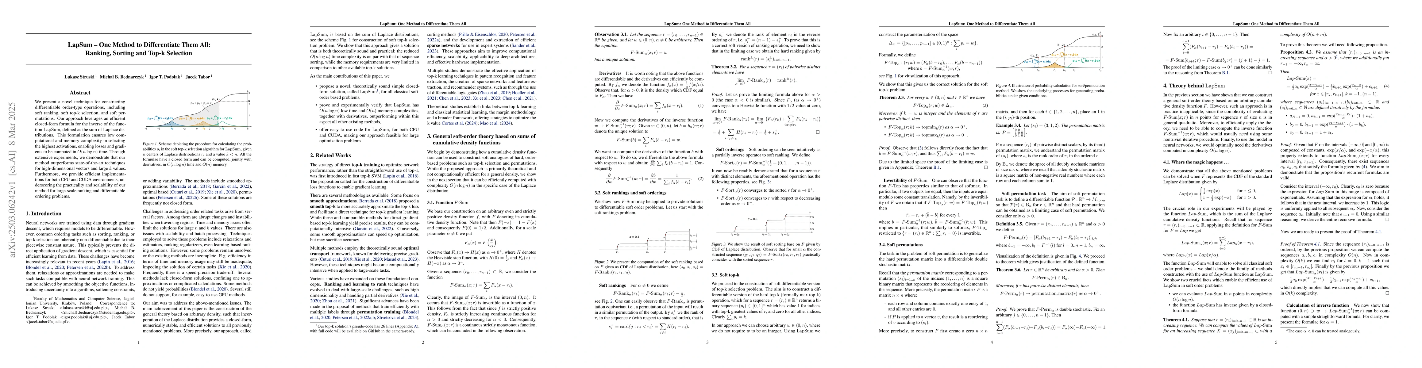 Thumbnail for LapSum -- One Method to Differentiate Them All: Ranking, Sorting and
  Top-k Selection
