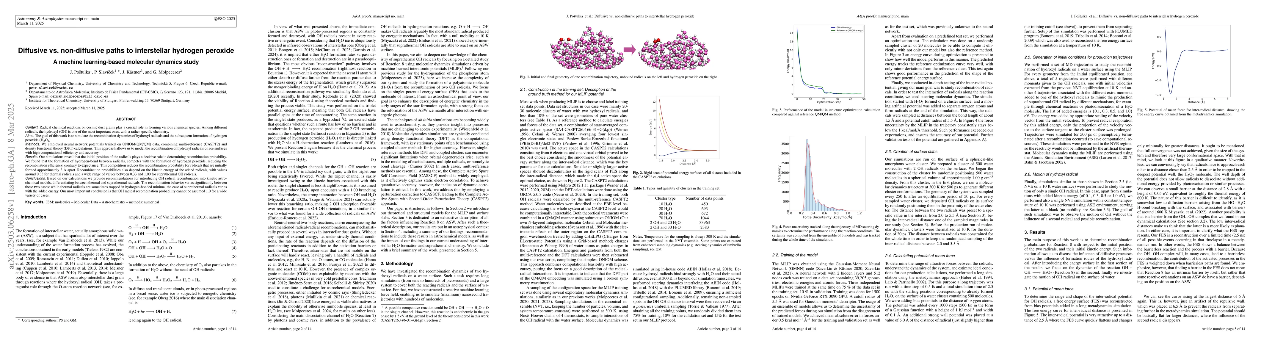 Thumbnail for Diffusive vs. non-diffusive paths to interstellar hydrogen peroxide. A
  machine learning-based molecular dynamics study