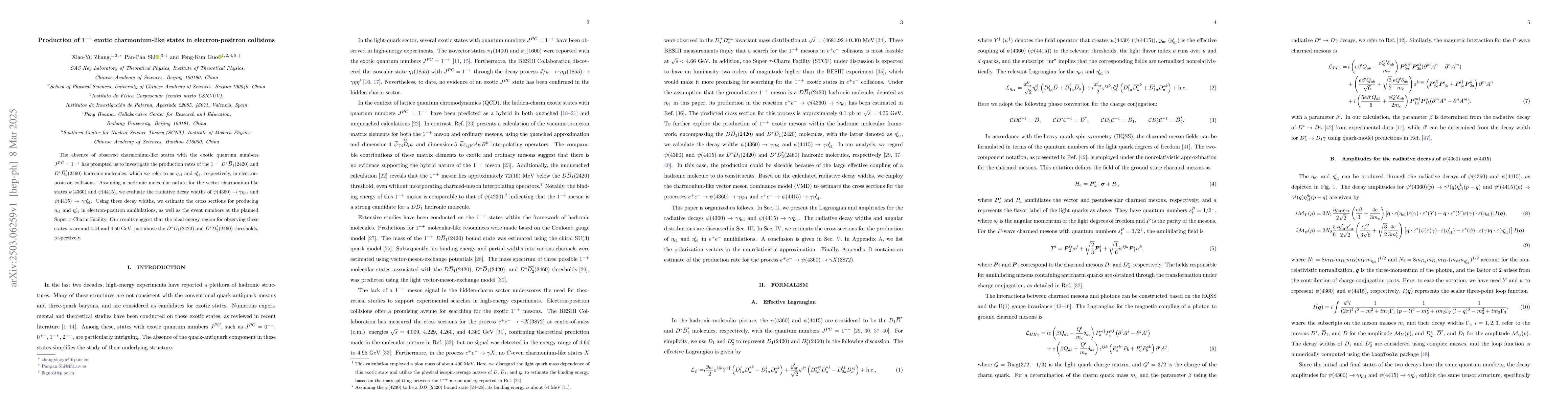 Thumbnail for Production of $1^{-+}$ exotic charmonium-like states in
  electron-positron collisions