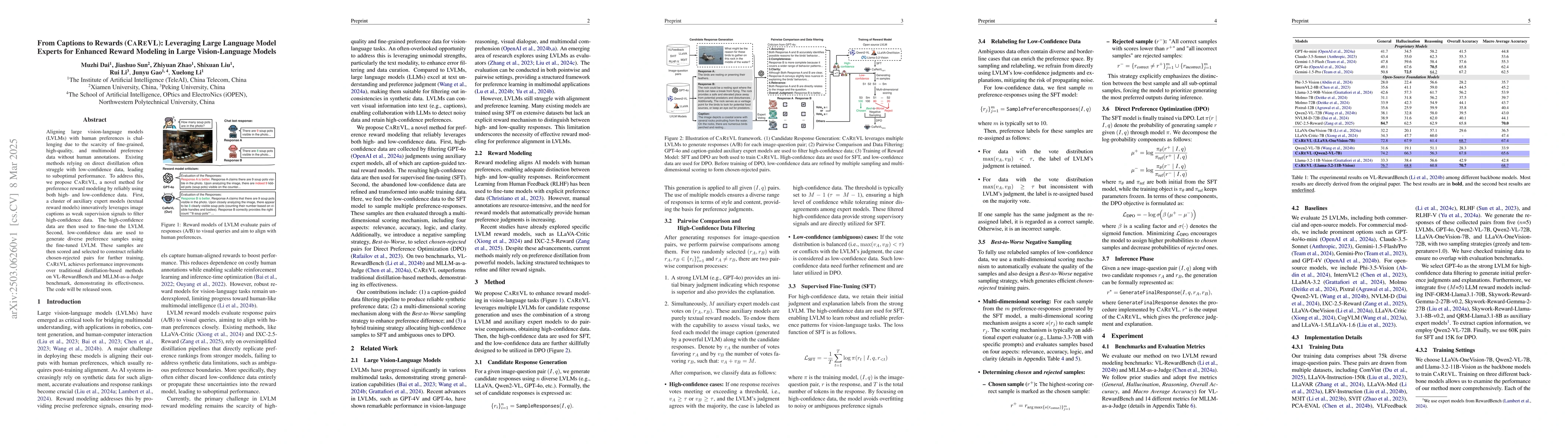 Thumbnail for From Captions to Rewards (CAREVL): Leveraging Large Language Model
  Experts for Enhanced Reward Modeling in Large Vision-Language Models