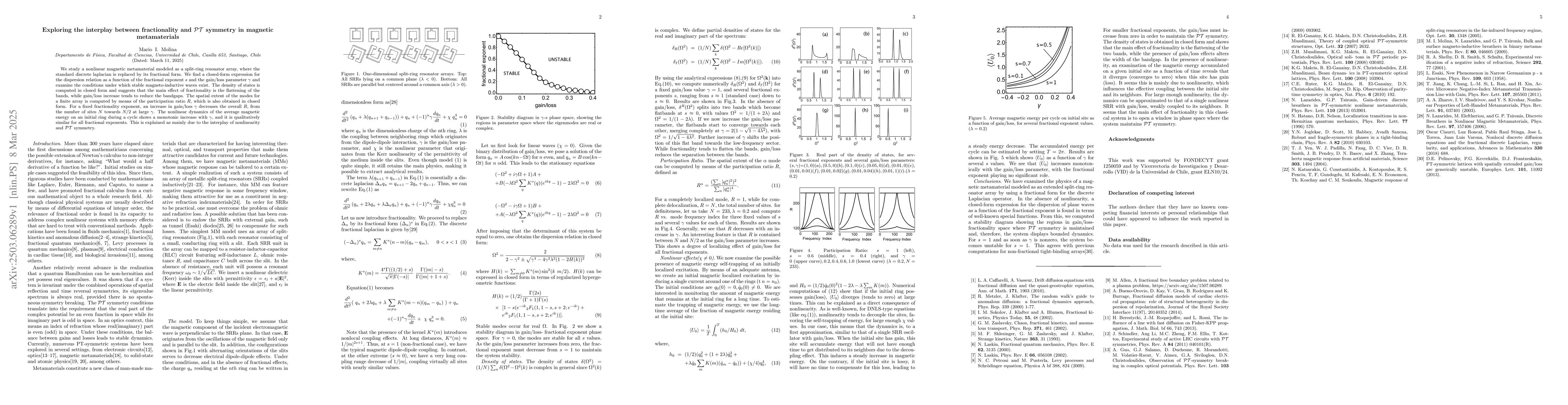 Thumbnail for Exploring the interplay between fractionality and PT symmetry in
  magnetic metamaterials