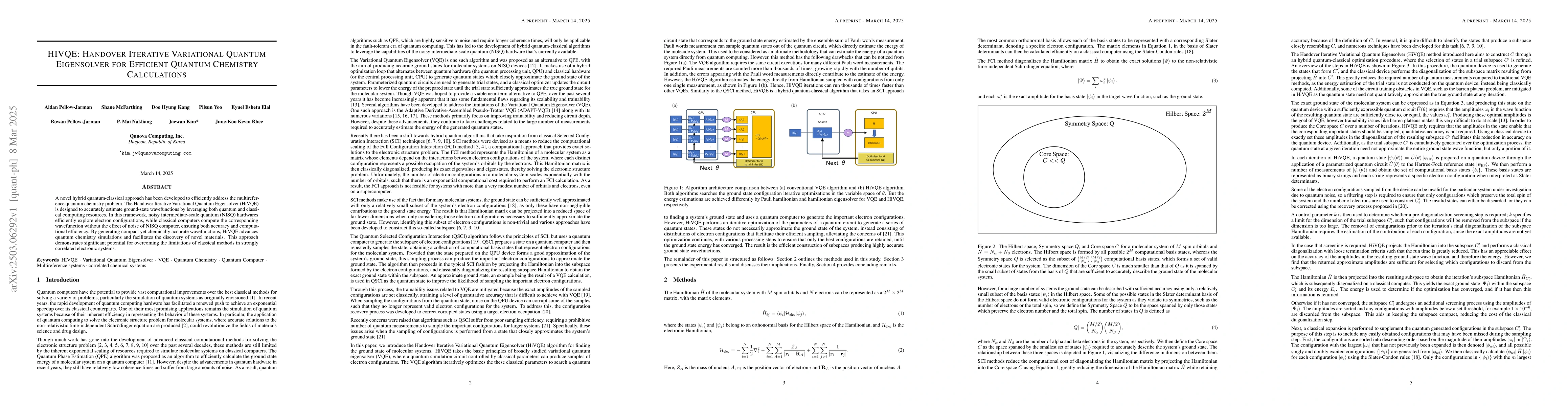 Thumbnail for HIVQE: Handover Iterative Variational Quantum Eigensolver for Efficient
  Quantum Chemistry Calculations