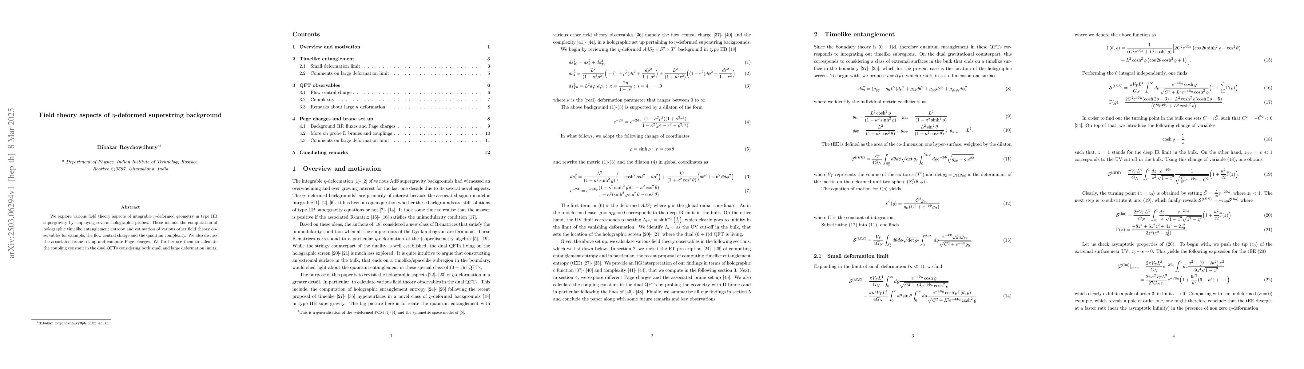 Thumbnail for Field theory aspects of $ η$-deformed superstring background