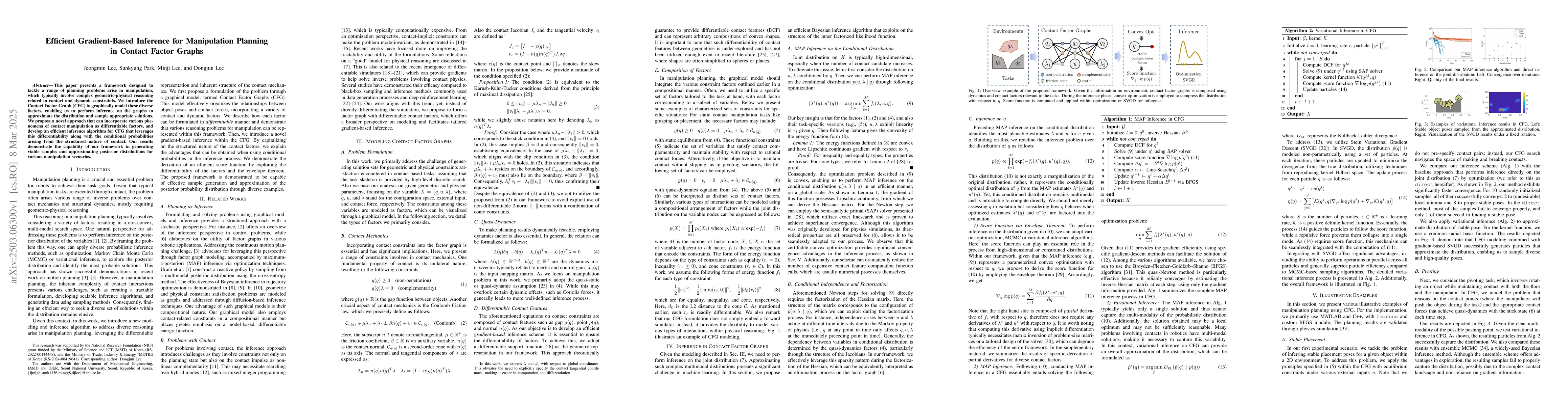 Thumbnail for Efficient Gradient-Based Inference for Manipulation Planning in Contact
  Factor Graphs