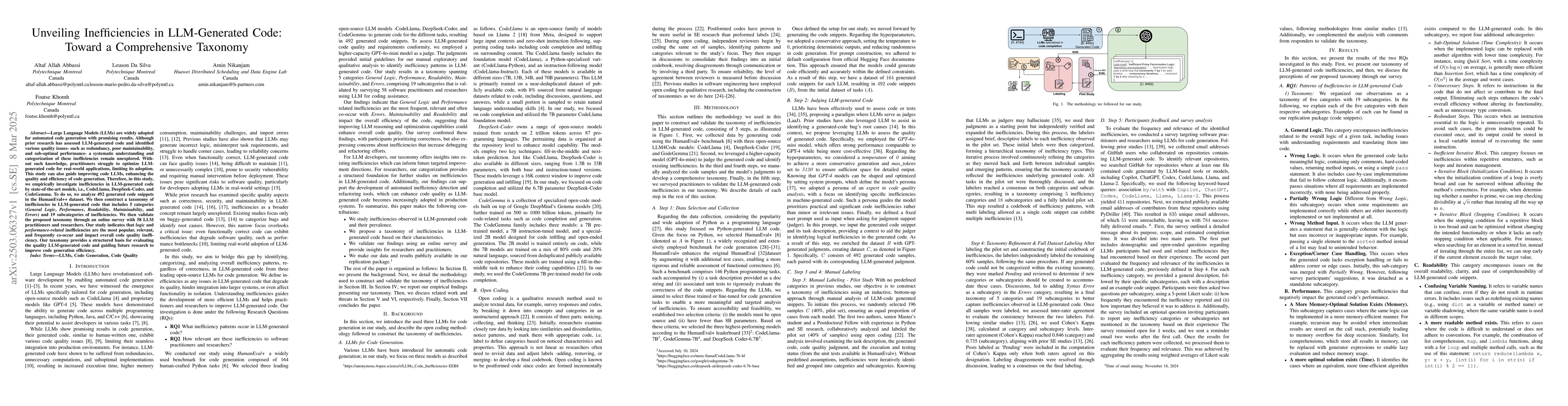 Thumbnail for Unveiling Inefficiencies in LLM-Generated Code: Toward a Comprehensive
  Taxonomy