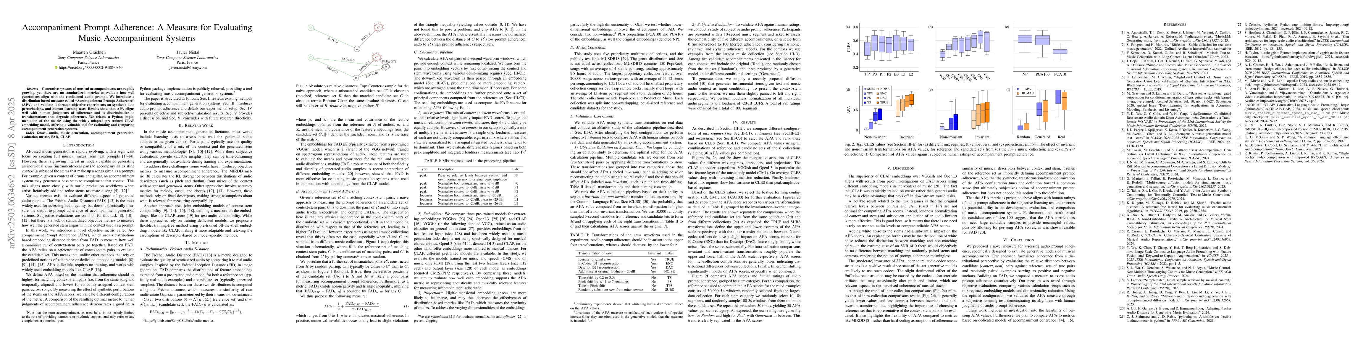 Thumbnail for Accompaniment Prompt Adherence: A Measure for Evaluating Music
  Accompaniment Systems