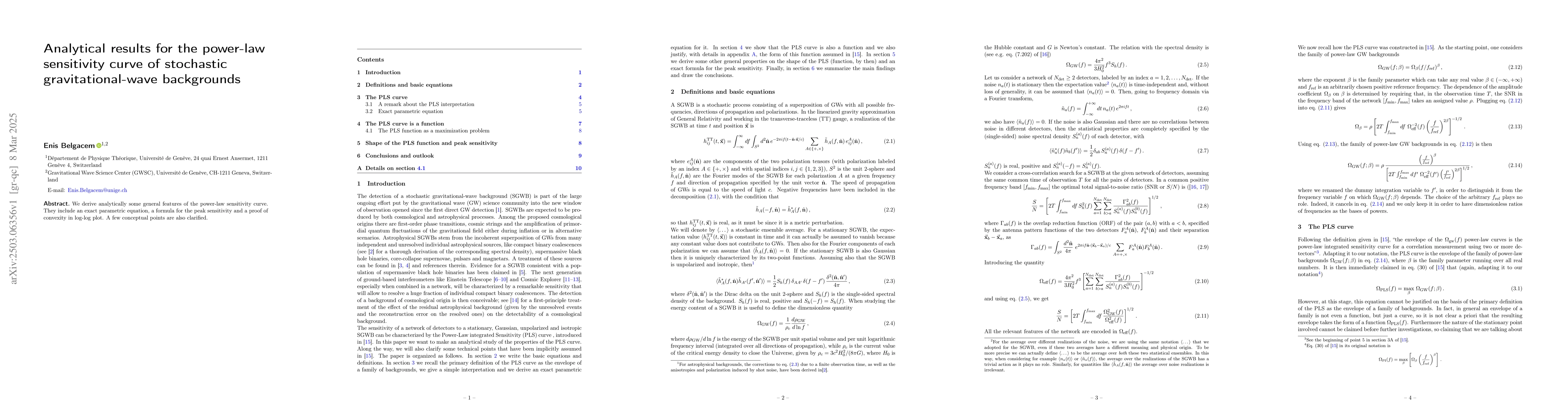 Thumbnail for Analytical results for the power-law sensitivity curve of stochastic
  gravitational-wave backgrounds