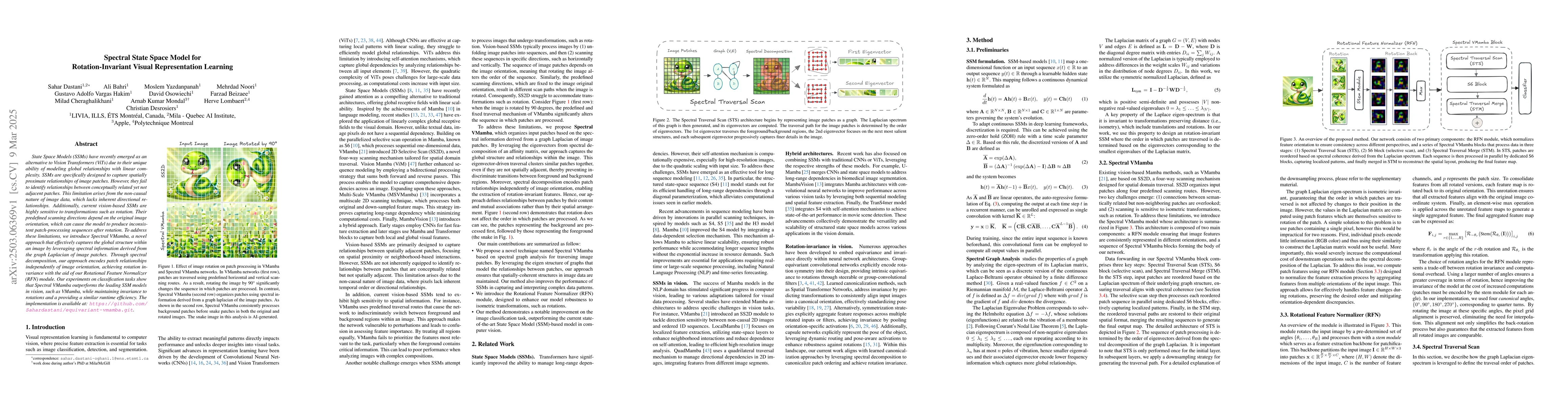 Thumbnail for Spectral State Space Model for
  Rotation-Invariant~Visual~Representation~Learning