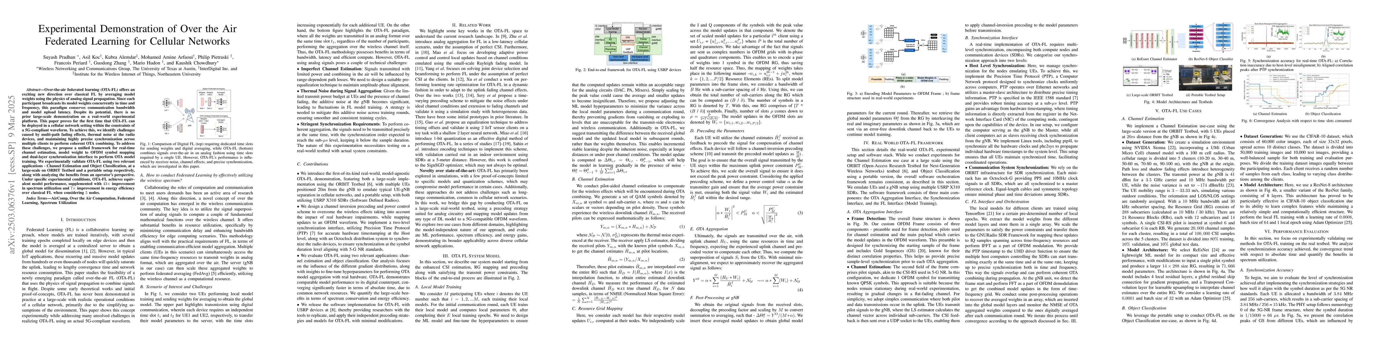 Thumbnail for Experimental Demonstration of Over the Air Federated Learning for
  Cellular Networks