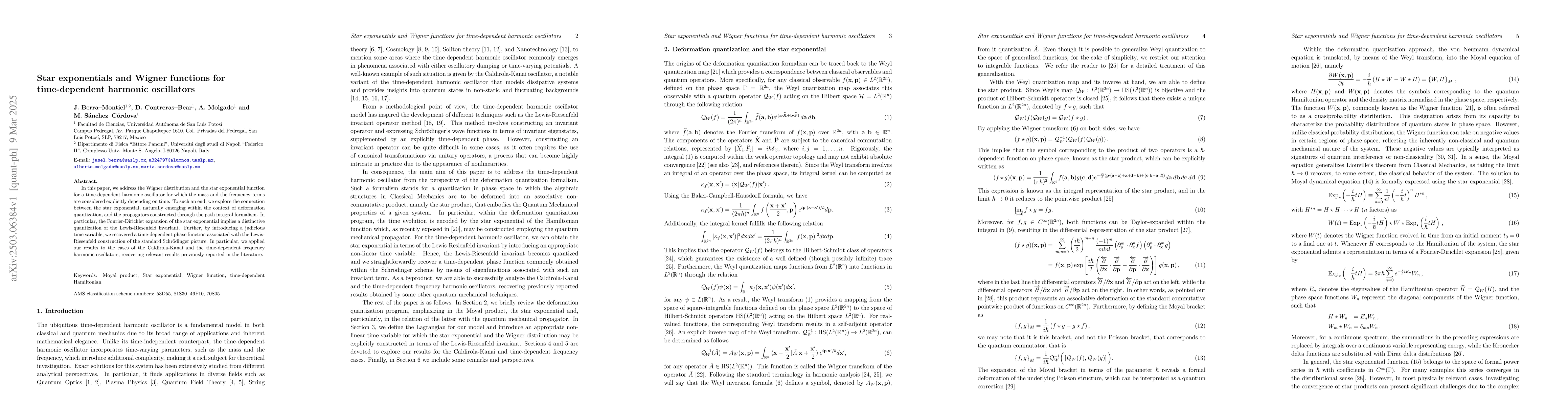 Thumbnail for Star exponentials and Wigner functions for time-dependent harmonic
  oscillators