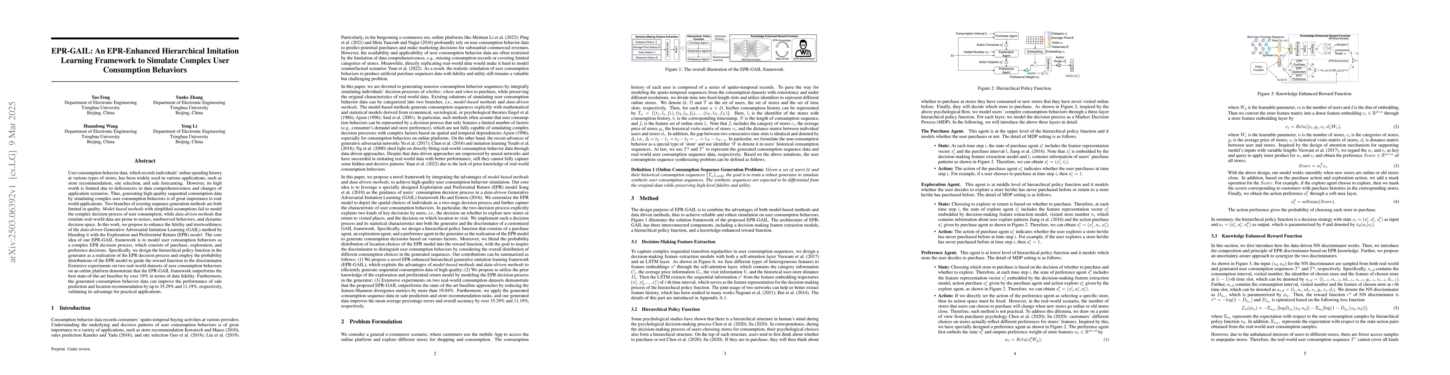 Thumbnail for EPR-GAIL: An EPR-Enhanced Hierarchical Imitation Learning Framework to
  Simulate Complex User Consumption Behaviors