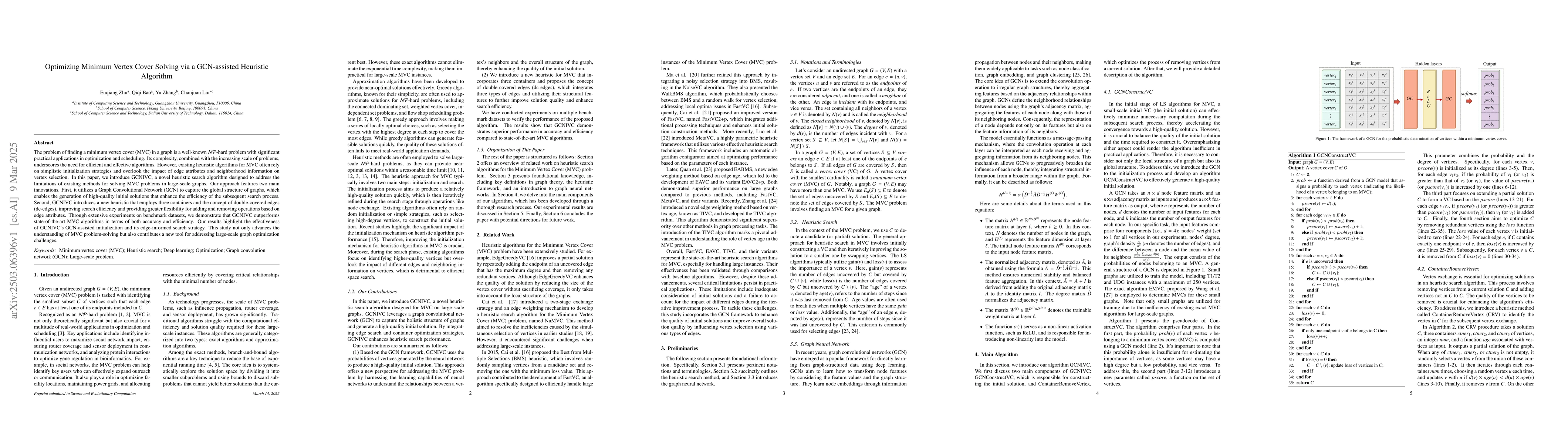 Thumbnail for Optimizing Minimum Vertex Cover Solving via a GCN-assisted Heuristic
  Algorithm