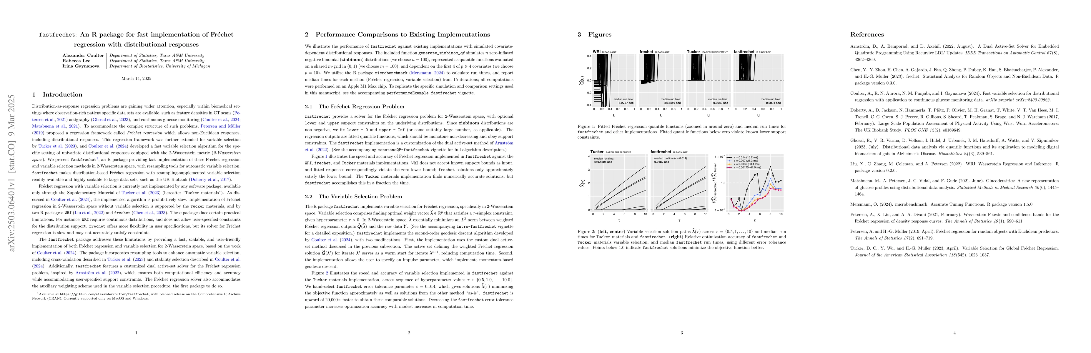 Thumbnail for fastfrechet: An R package for fast implementation of Fréchet
  regression with distributional responses