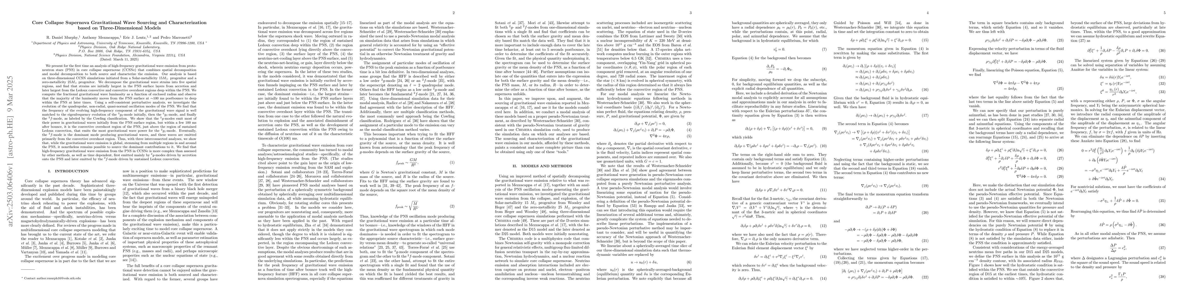 Thumbnail for Core Collapse Supernova Gravitational Wave Sourcing and Characterization
  based on Three-Dimensional Models
