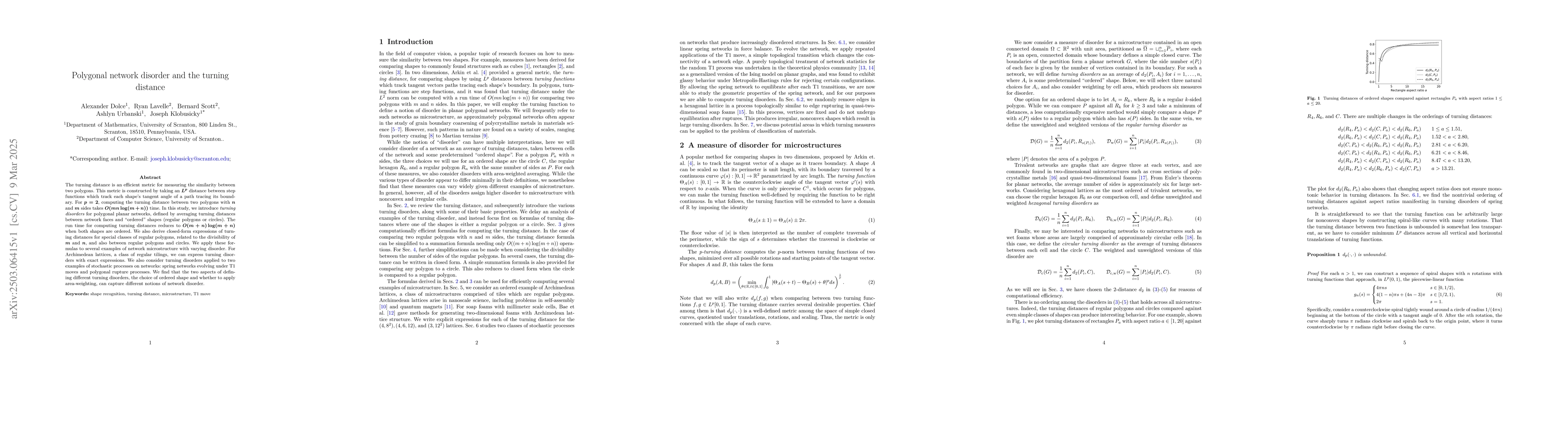 Thumbnail for Polygonal network disorder and the turning distance