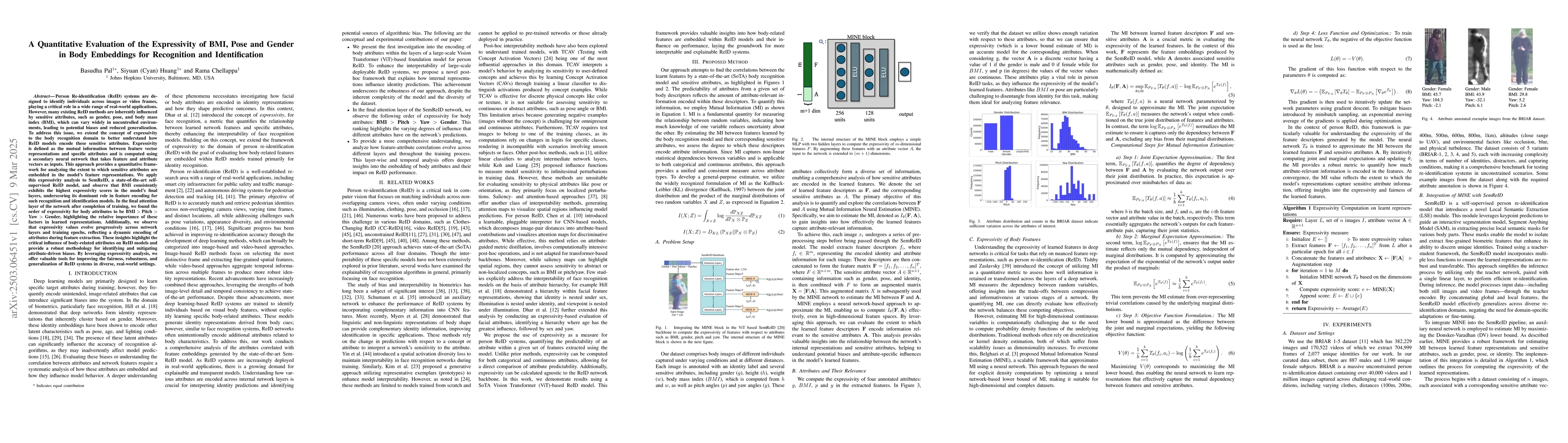 Thumbnail for A Quantitative Evaluation of the Expressivity of BMI, Pose and Gender in
  Body Embeddings for Recognition and Identification