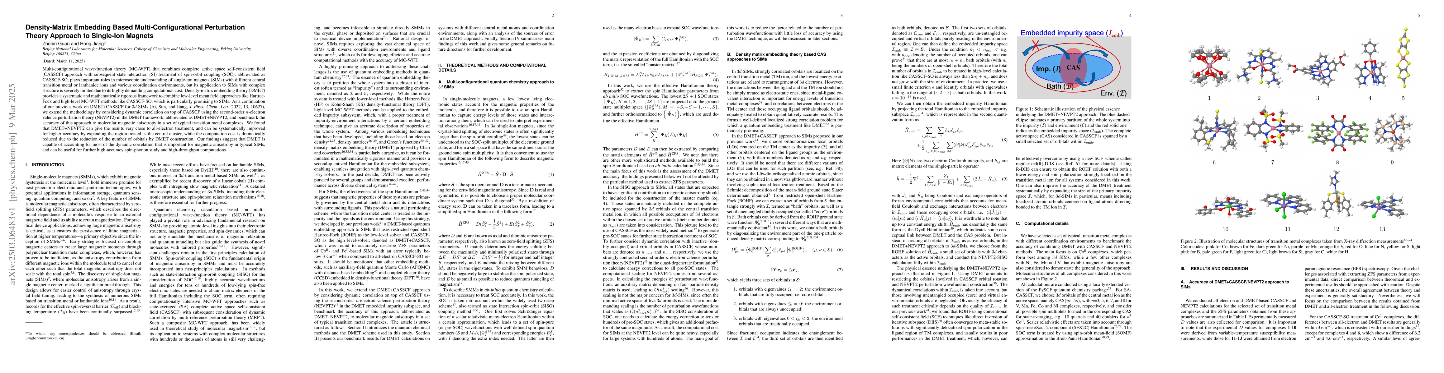 Thumbnail for Density-Matrix Embedding Based Multi-Configurational Perturbation Theory
  Approach to Single-Ion Magnets