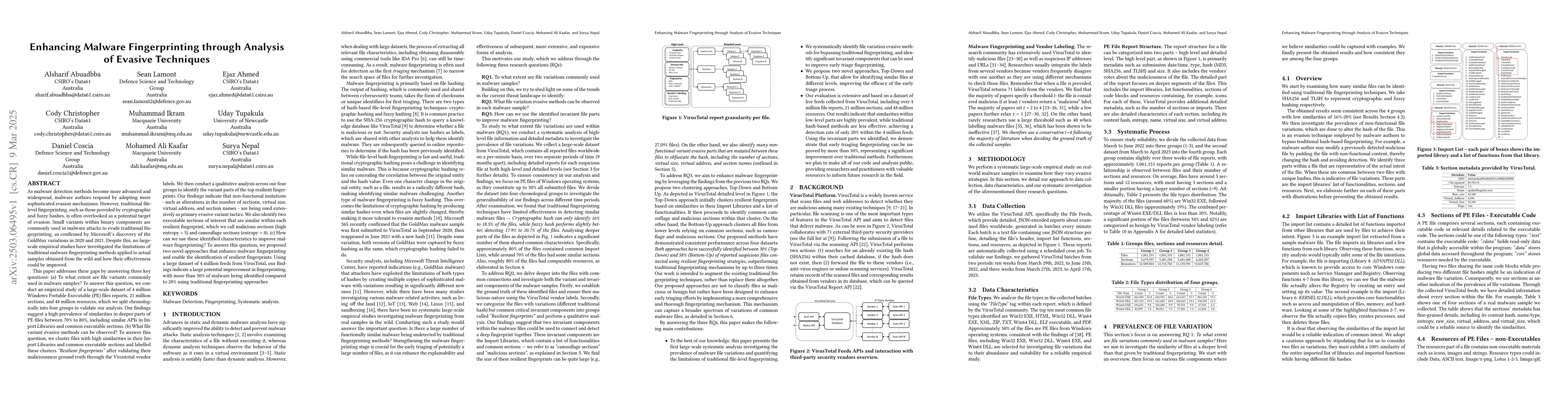 Thumbnail for Enhancing Malware Fingerprinting through Analysis of Evasive Techniques