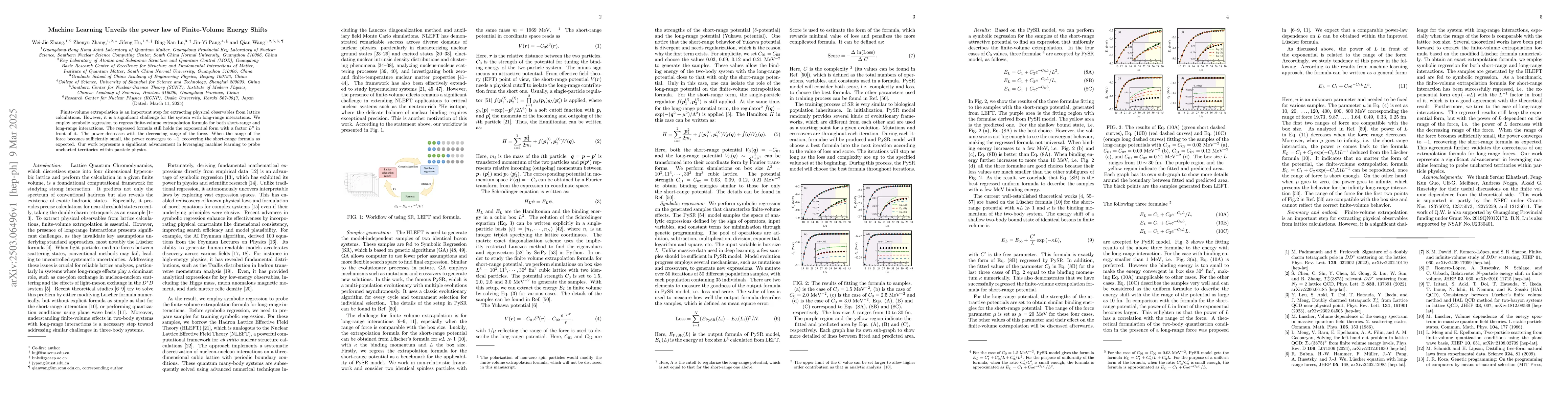 Thumbnail for Machine Learning Unveils the power law of Finite-Volume Energy Shifts