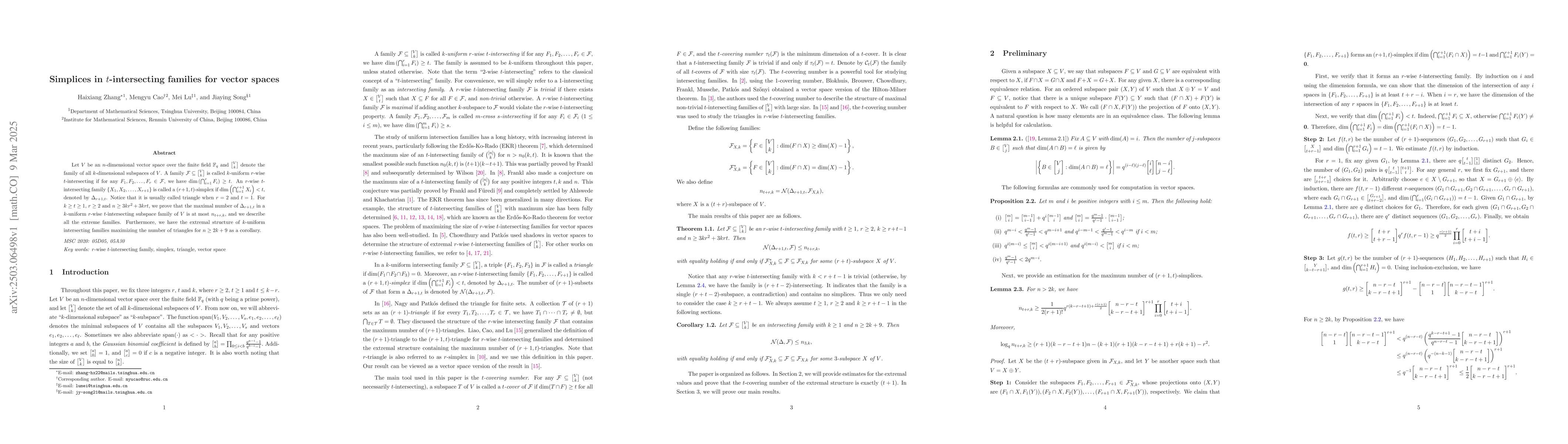 Thumbnail for Simplices in $t$-intersecting families for vector spaces