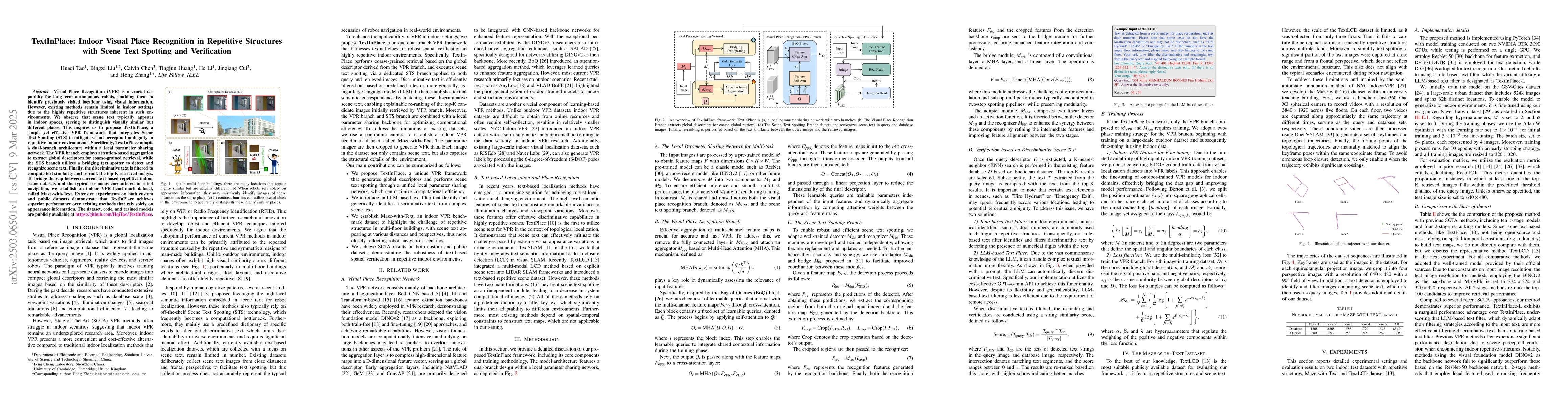Thumbnail for TextInPlace: Indoor Visual Place Recognition in Repetitive Structures
  with Scene Text Spotting and Verification