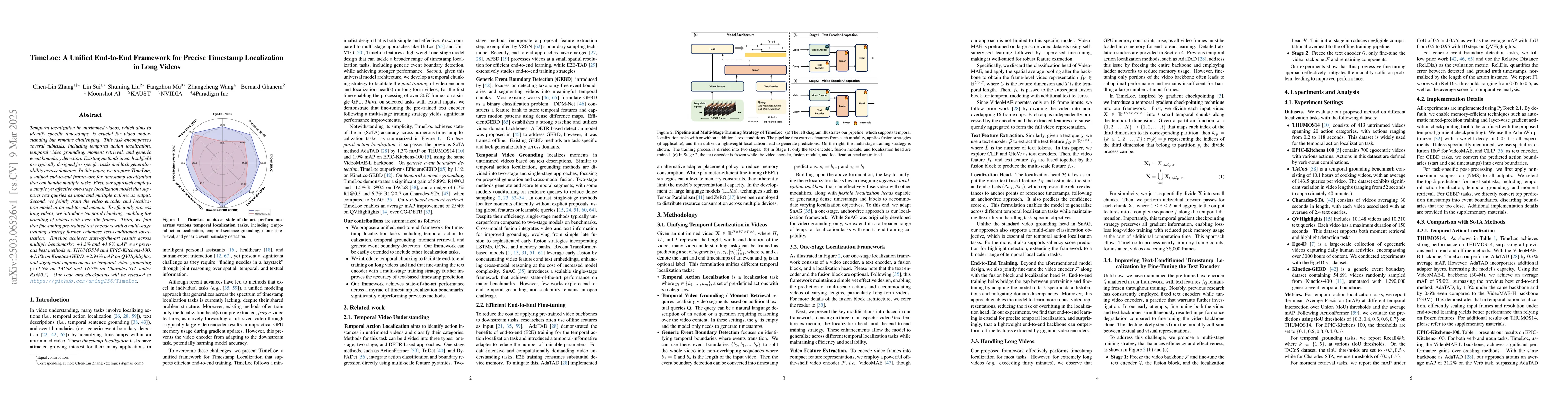 Thumbnail for TimeLoc: A Unified End-to-End Framework for Precise Timestamp
  Localization in Long Videos