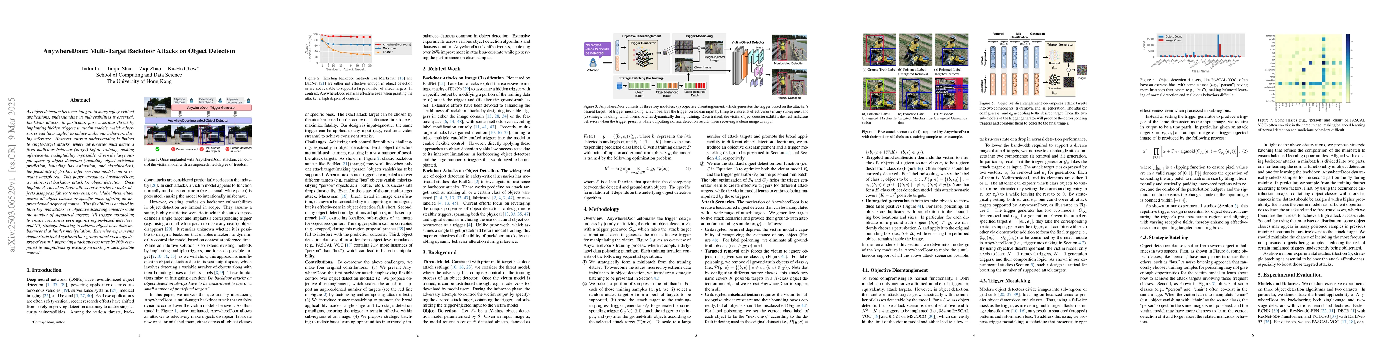 Thumbnail for AnywhereDoor: Multi-Target Backdoor Attacks on Object Detection