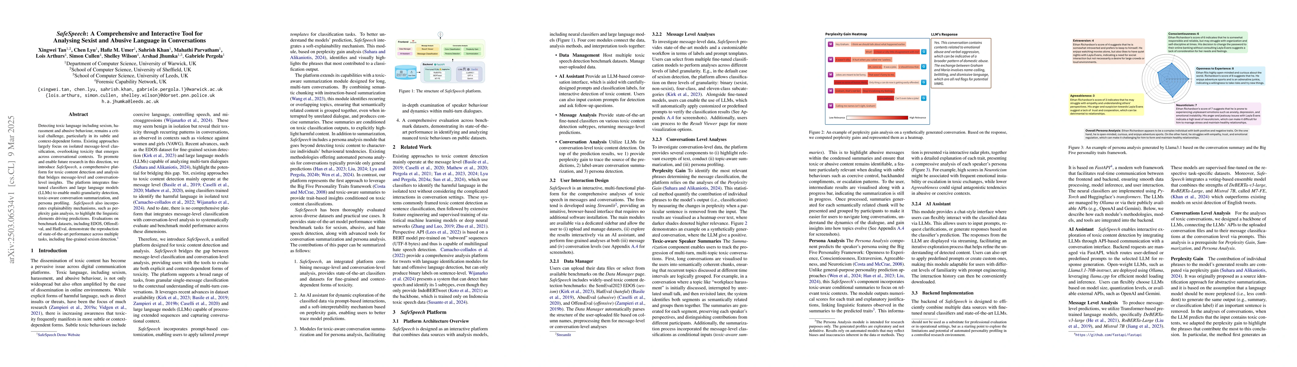 Thumbnail for SafeSpeech: A Comprehensive and Interactive Tool for Analysing Sexist
  and Abusive Language in Conversations