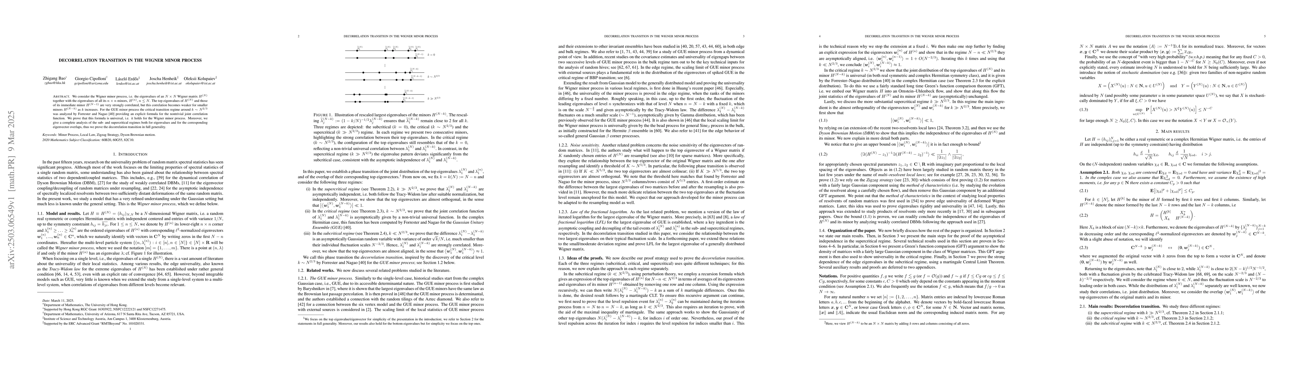 Thumbnail for Decorrelation transition in the Wigner minor process