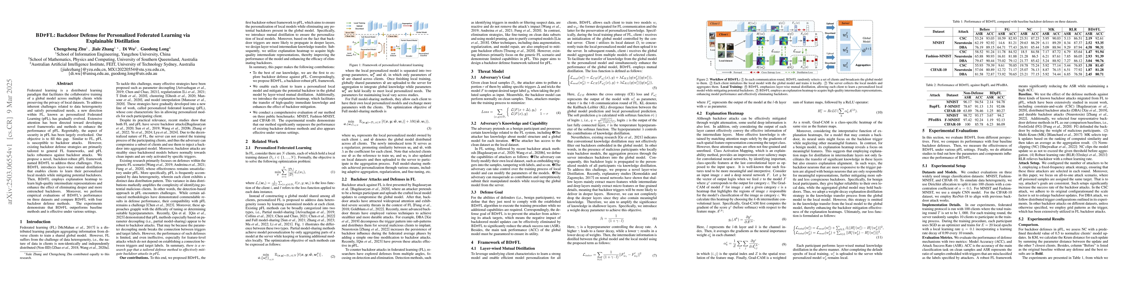 Thumbnail for BDPFL: Backdoor Defense for Personalized Federated Learning via
  Explainable Distillation