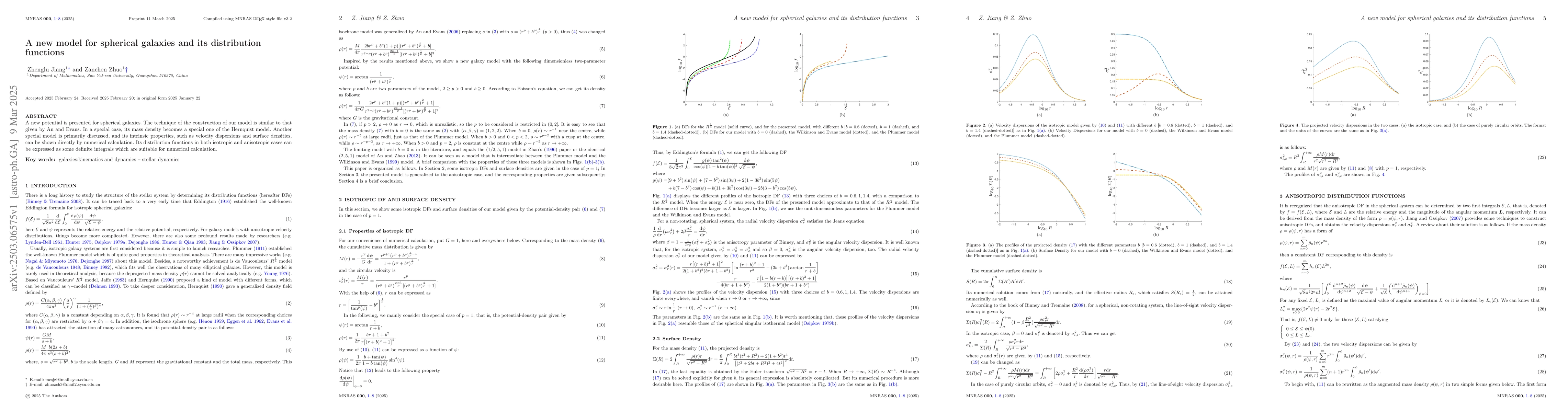 Thumbnail for A new model for spherical galaxies and its distribution functions
