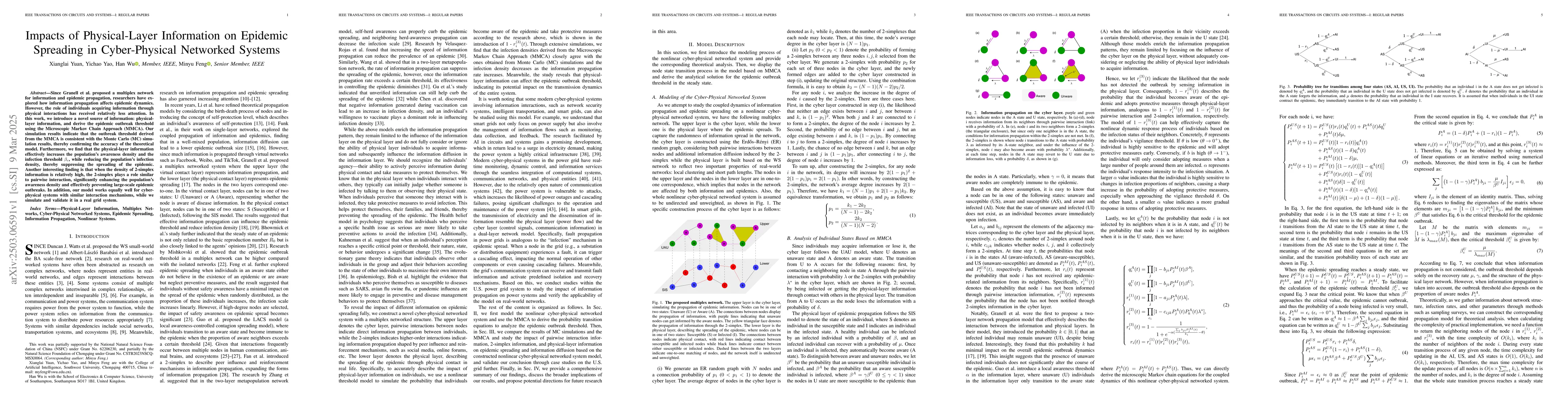 Thumbnail for Impacts of Physical-Layer Information on Epidemic Spreading in
  Cyber-Physical Networked Systems