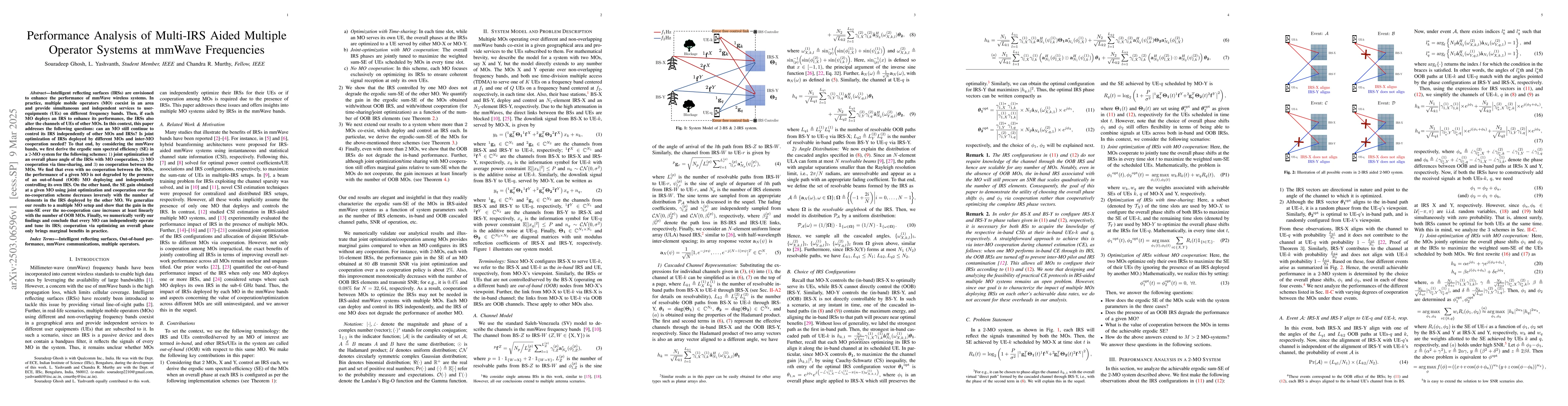 Thumbnail for Performance Analysis of Multi-IRS Aided Multiple Operator Systems at
  mmWave Frequencies