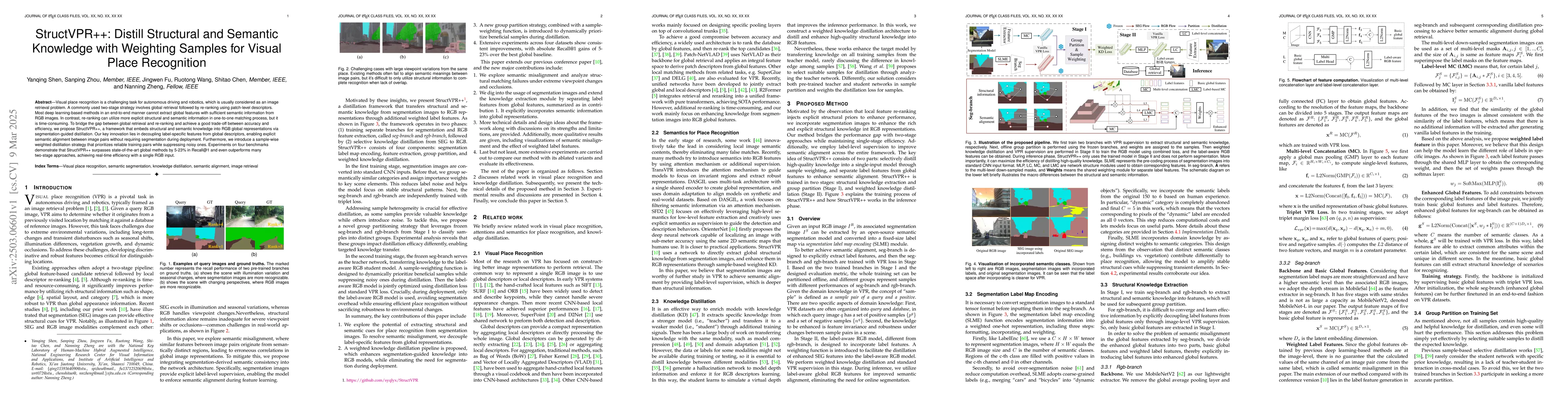 Thumbnail for StructVPR++: Distill Structural and Semantic Knowledge with Weighting
  Samples for Visual Place Recognition