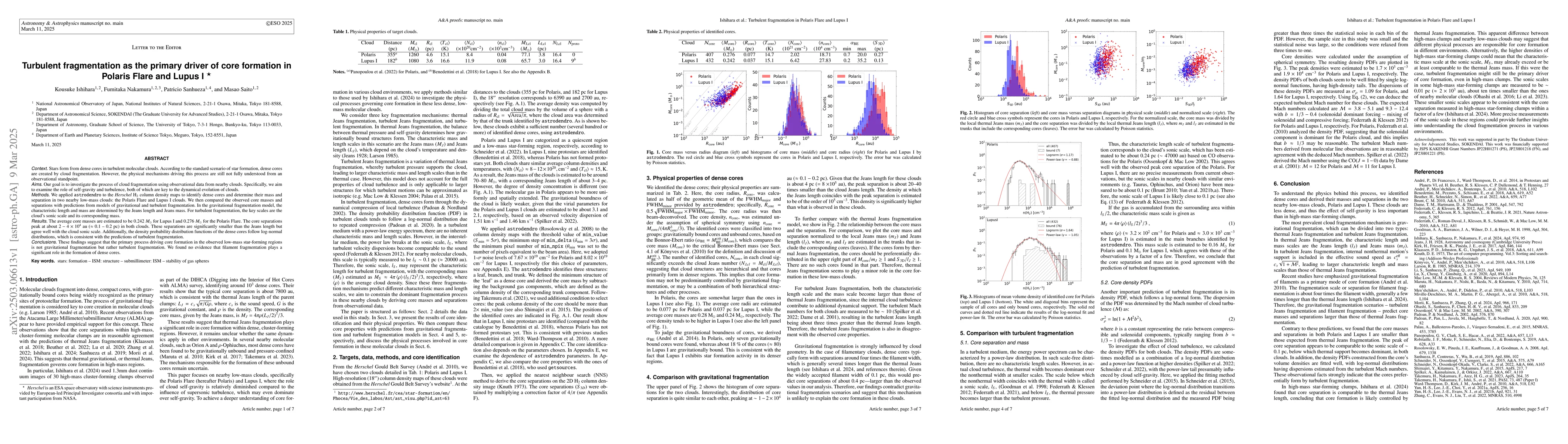 Thumbnail for Turbulent fragmentation as the primary driver of core formation in
  Polaris Flare and Lupus I