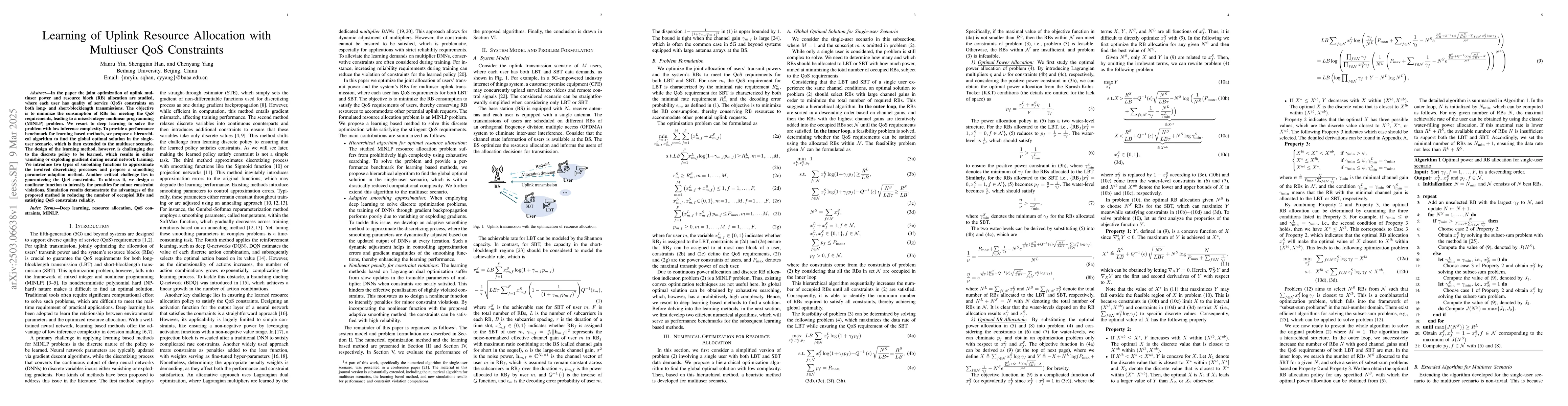 Thumbnail for Learning of Uplink Resource Allocation with Multiuser QoS Constraints