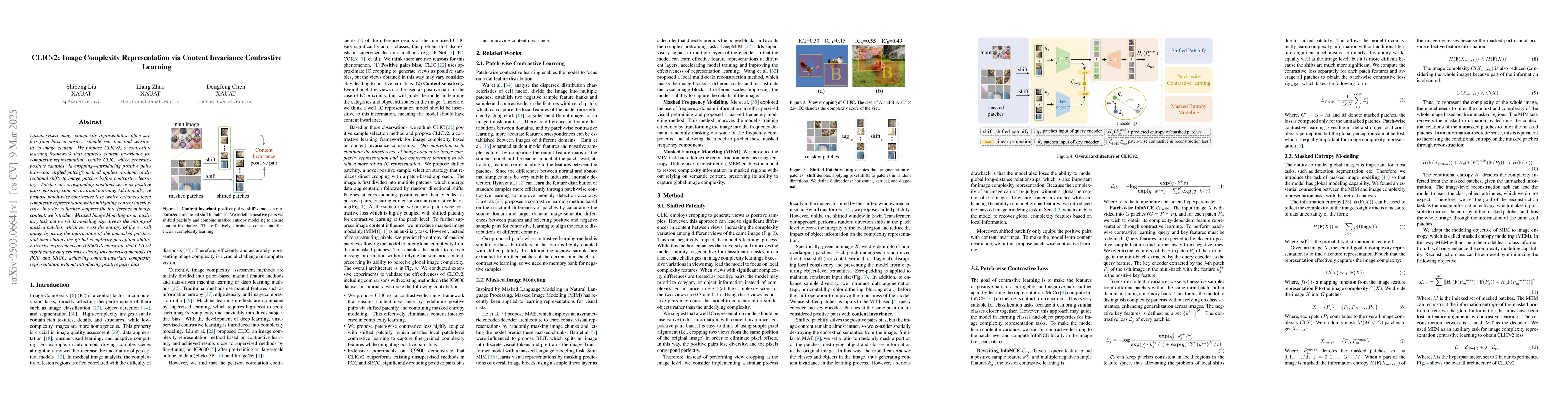 Thumbnail for CLICv2: Image Complexity Representation via Content Invariance
  Contrastive Learning