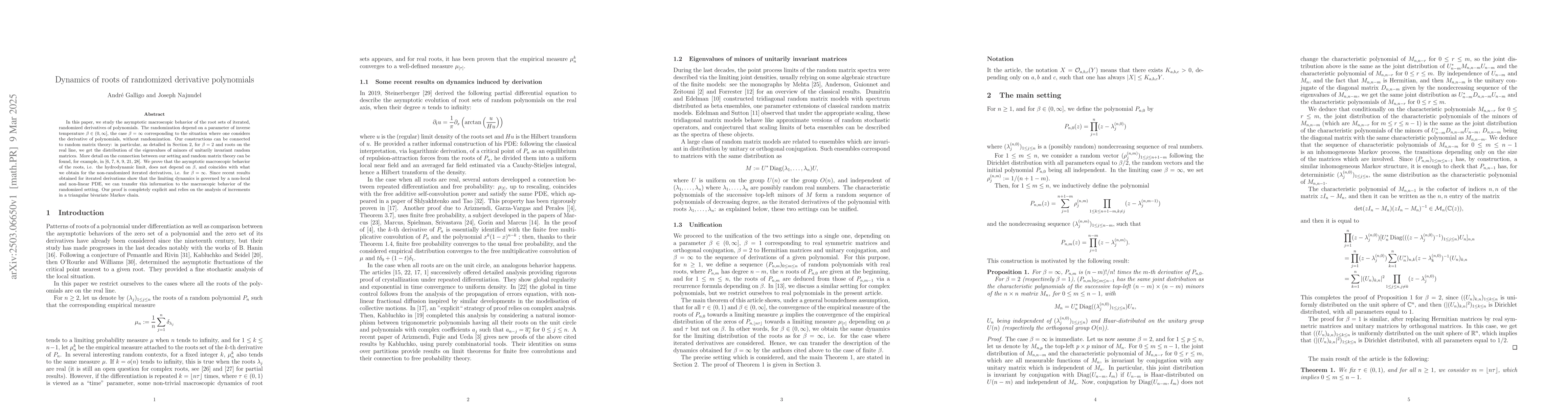 Thumbnail for Dynamics of roots of randomized derivative polynomials
