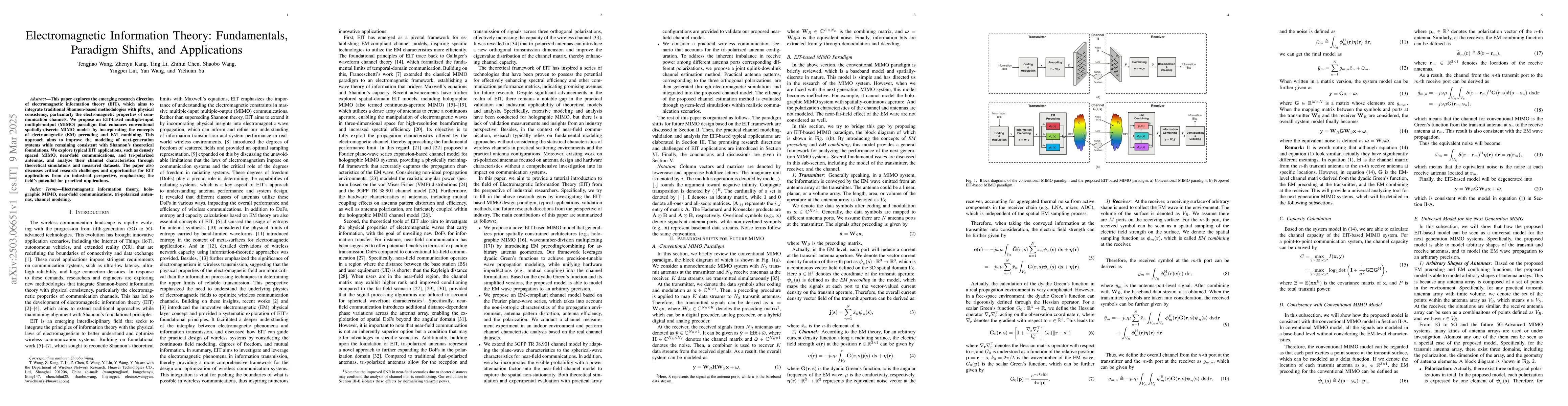 Thumbnail for Electromagnetic Information Theory: Fundamentals, Paradigm Shifts, and
  Applications