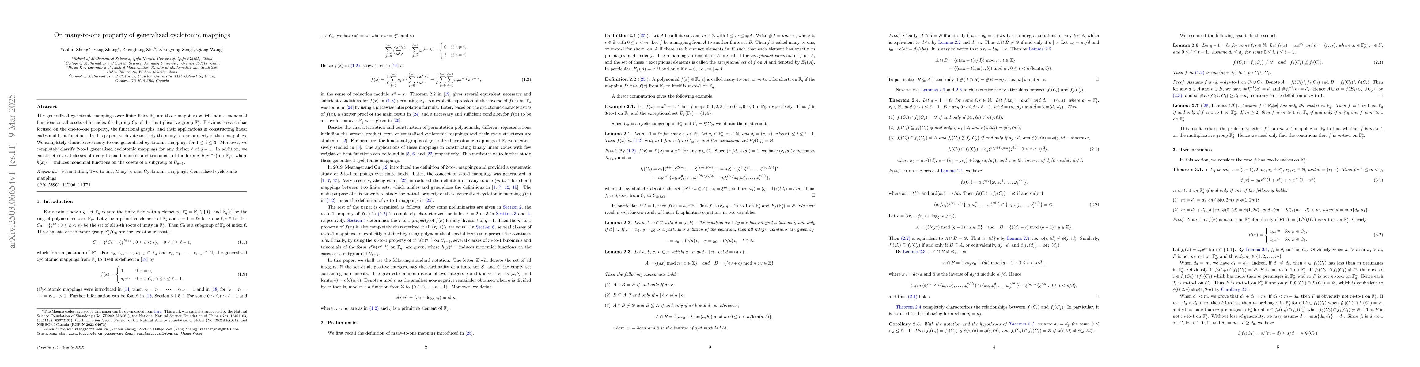 Thumbnail for On many-to-one property of generalized cyclotomic mappings