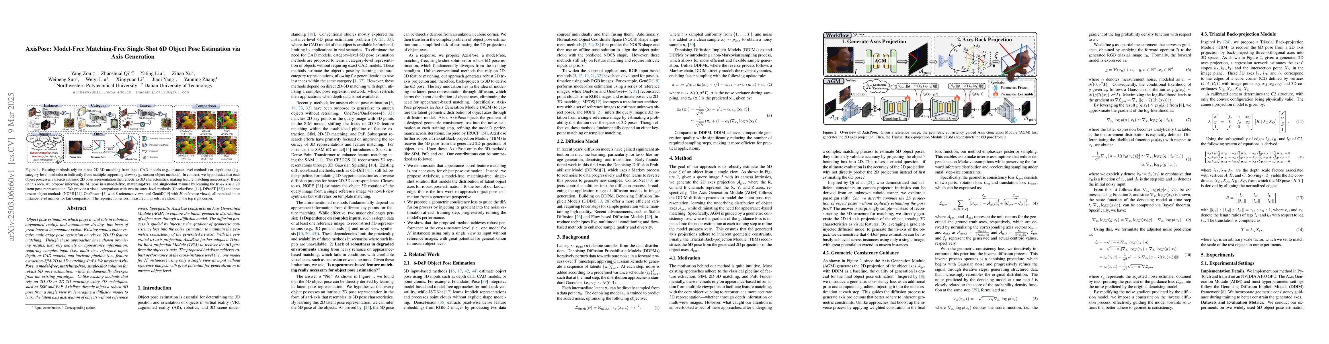Thumbnail for AxisPose: Model-Free Matching-Free Single-Shot 6D Object Pose Estimation
  via Axis Generation