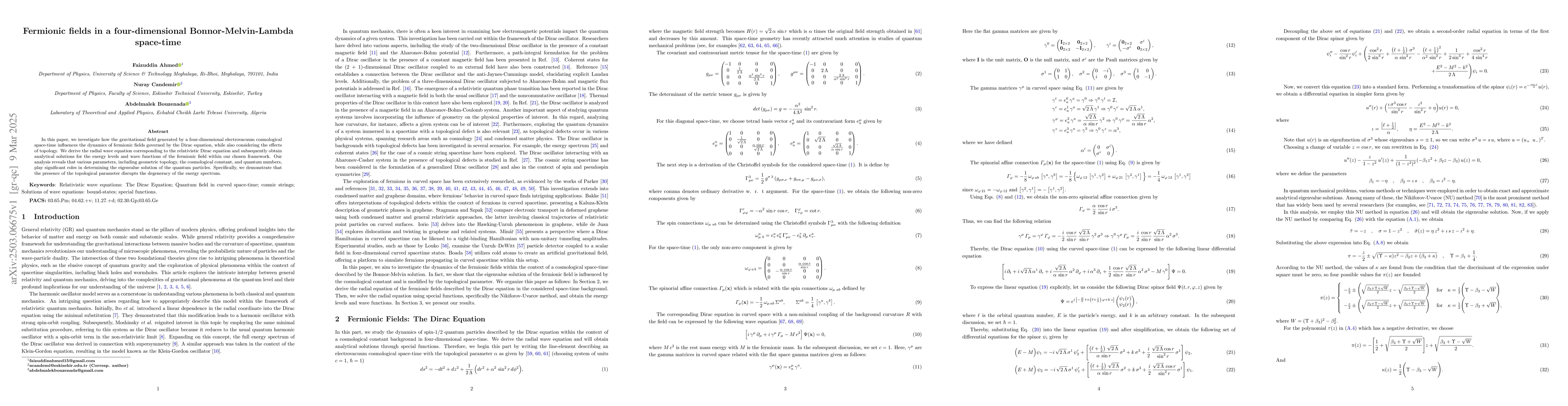 Thumbnail for Fermionic fields in a four-dimensional Bonnor-Melvin-Lambda space-time