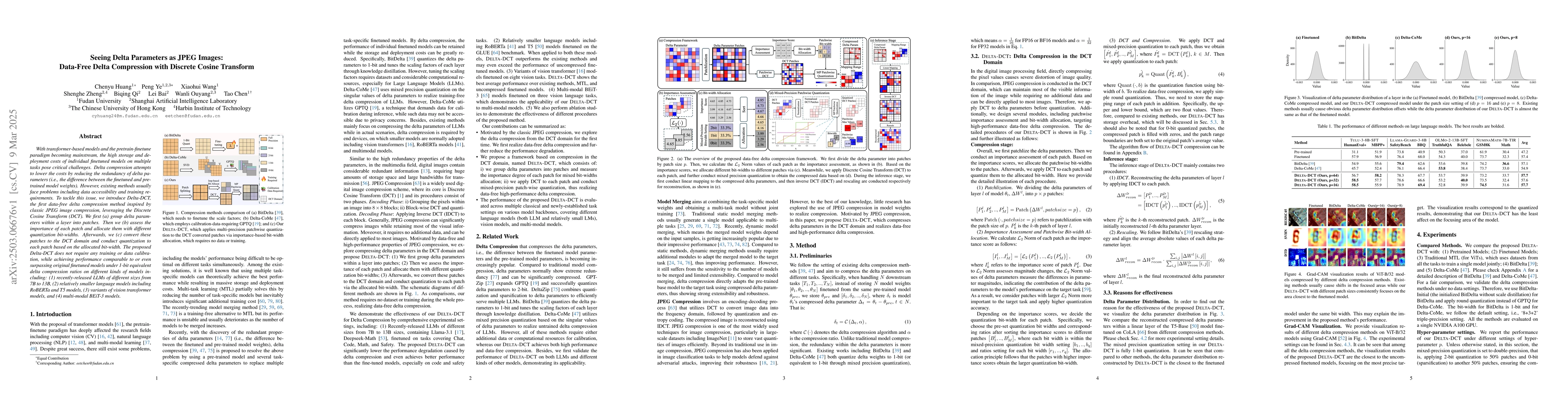 Thumbnail for Seeing Delta Parameters as JPEG Images: Data-Free Delta Compression with
  Discrete Cosine Transform
