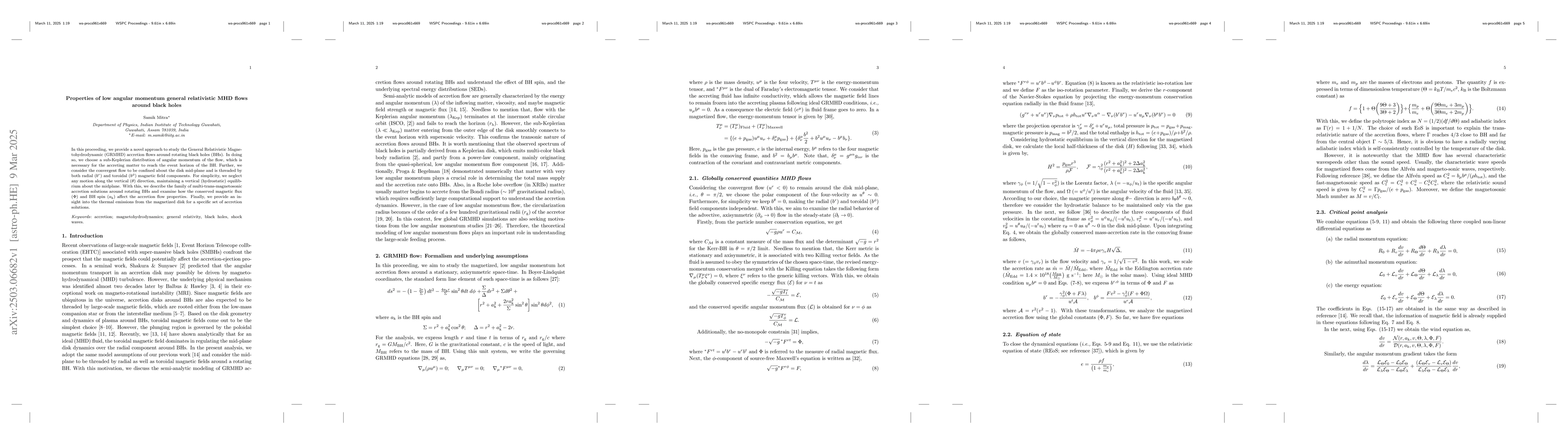 Thumbnail for Properties of low angular momentum general relativistic MHD accretion
  flows around black holes