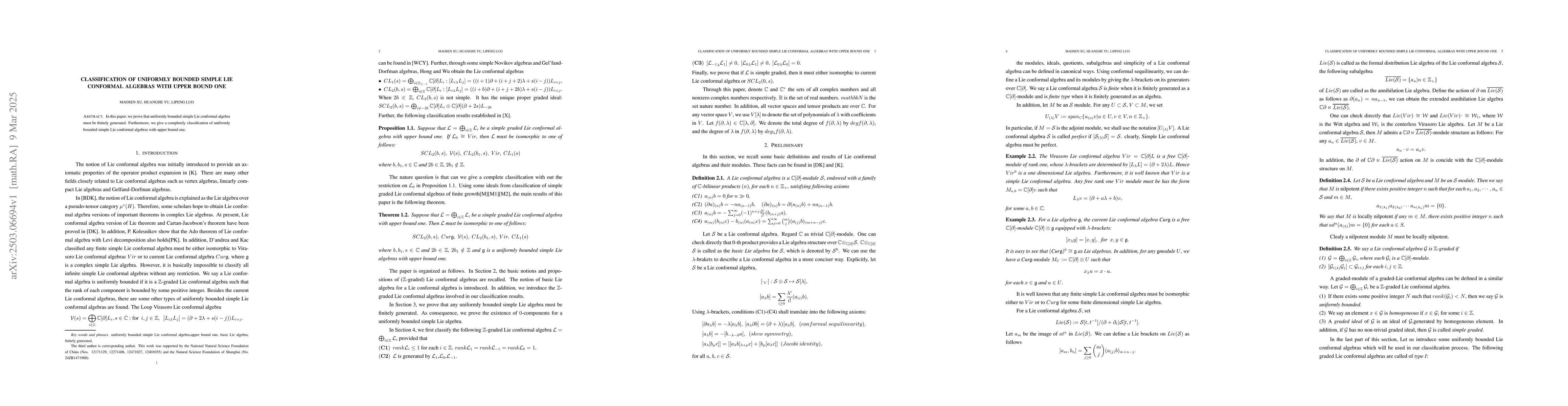 Thumbnail for Classification of uniformly bounded simple Lie conformal algebras with
  upper bound one