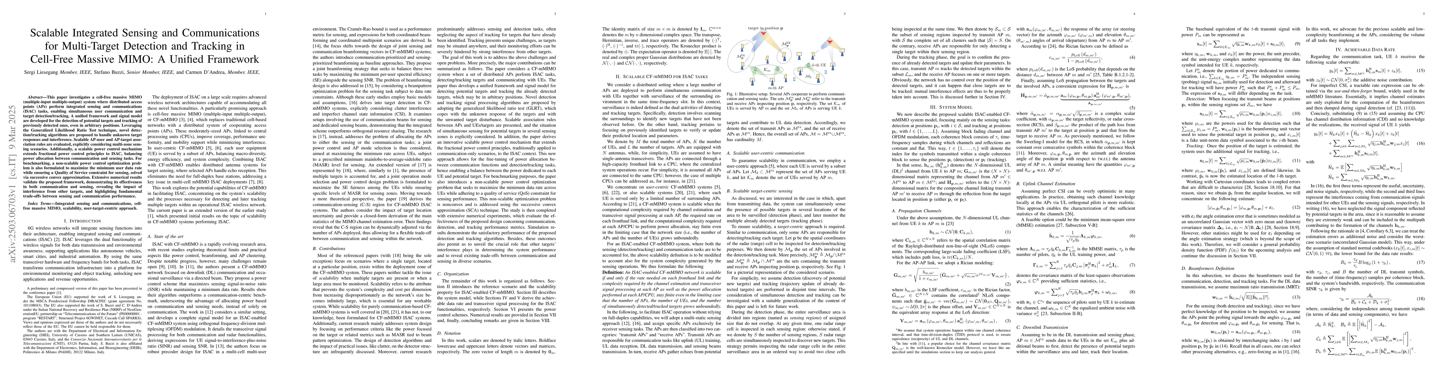 Thumbnail for Scalable Integrated Sensing and Communications for Multi-Target
  Detection and Tracking in Cell-Free Massive MIMO: A Unified Framework