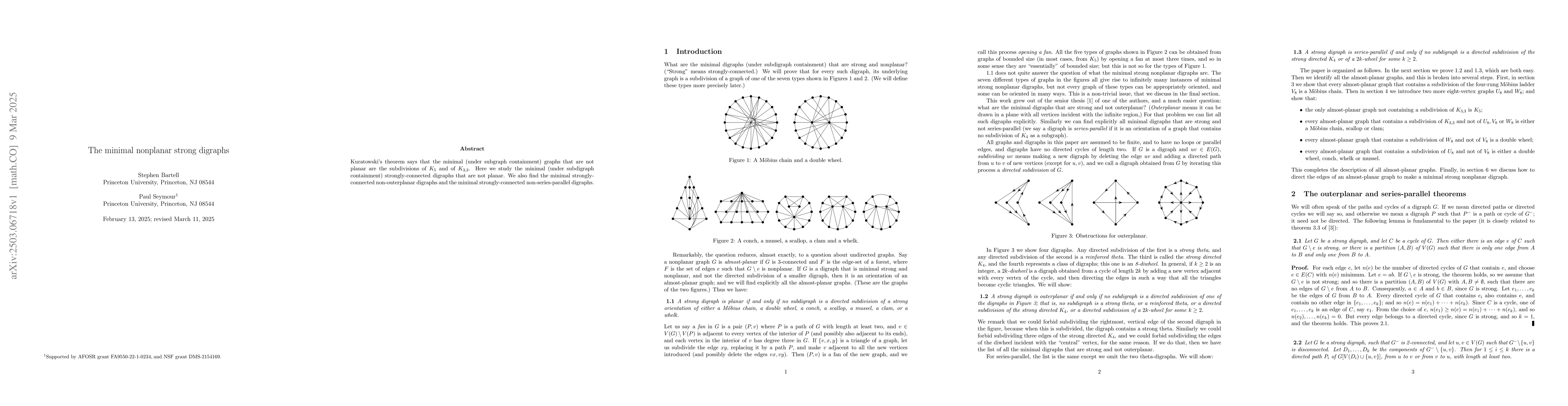 Thumbnail for The minimal nonplanar strong digraphs
